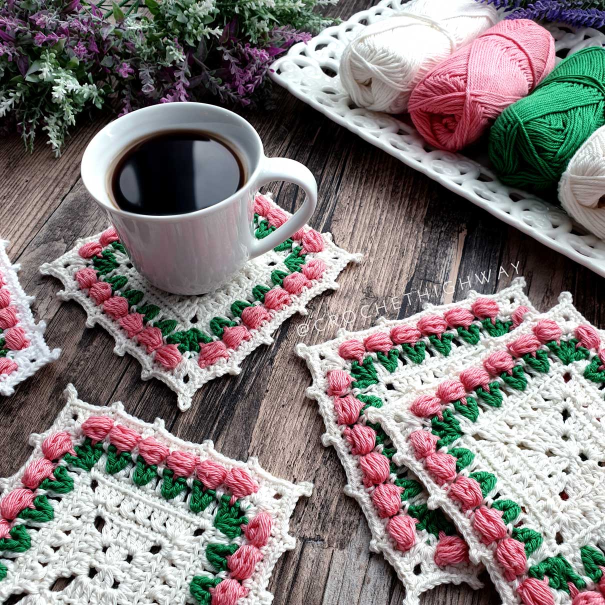 How to Crochet a Granny Square Coaster