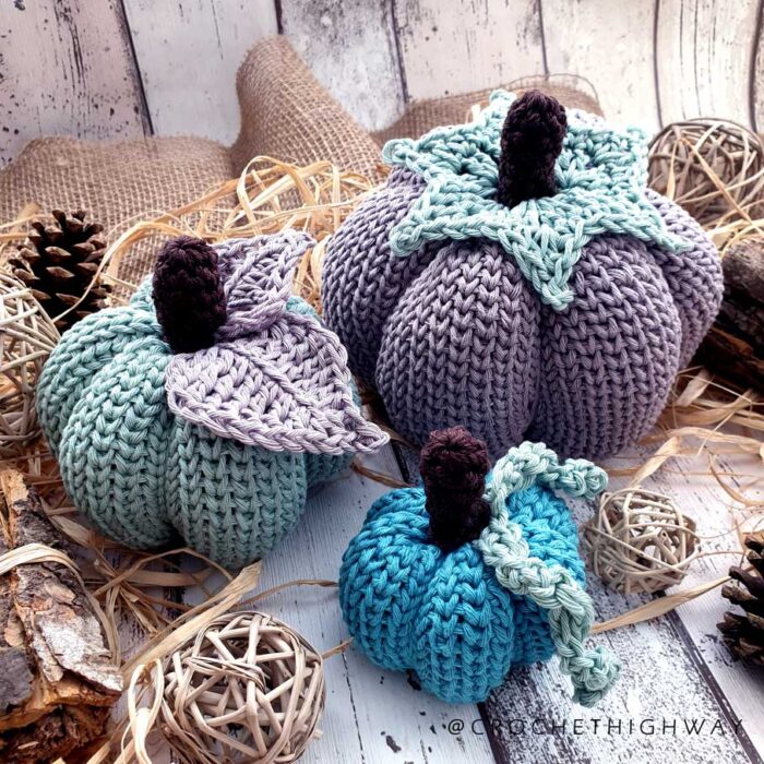 Crochet Pumpkin With Reflective Yarn