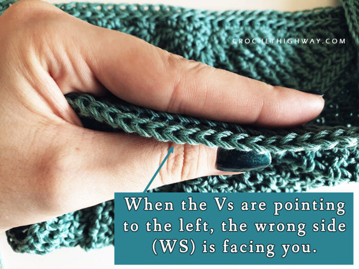 How to differentiate the right side and wrong side in crochet 