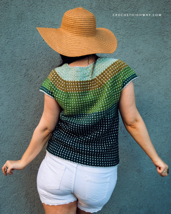 Daytrip Crochet Yoke Wide Neck Top